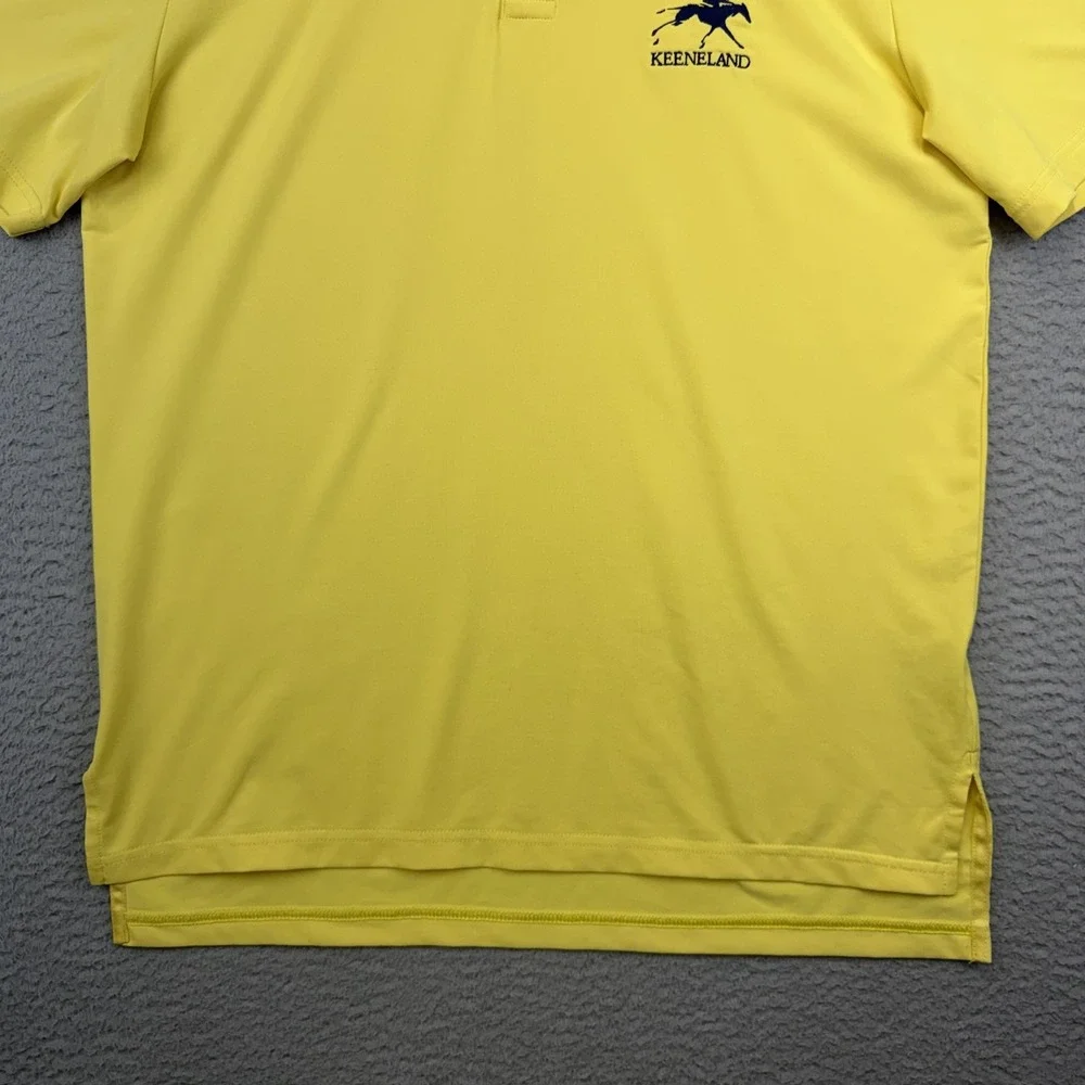 RLX Ralph Lauren Shirt Mens Small Yellow Keeneland Golf Polo Wicking Performance